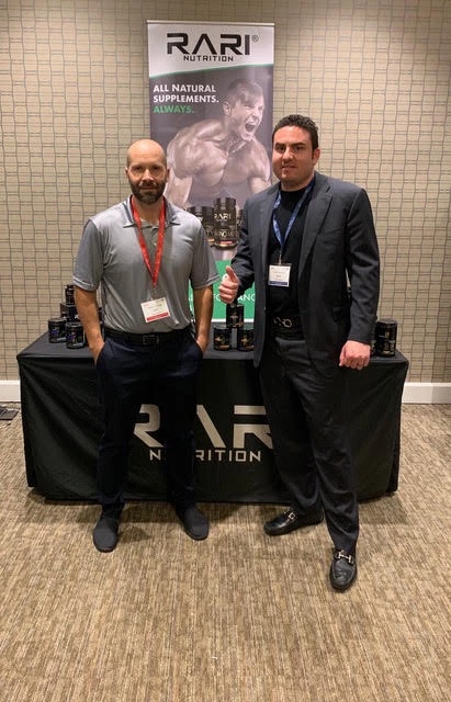 Brian Gould with Jack Gayton beside the RARI Nutrition display